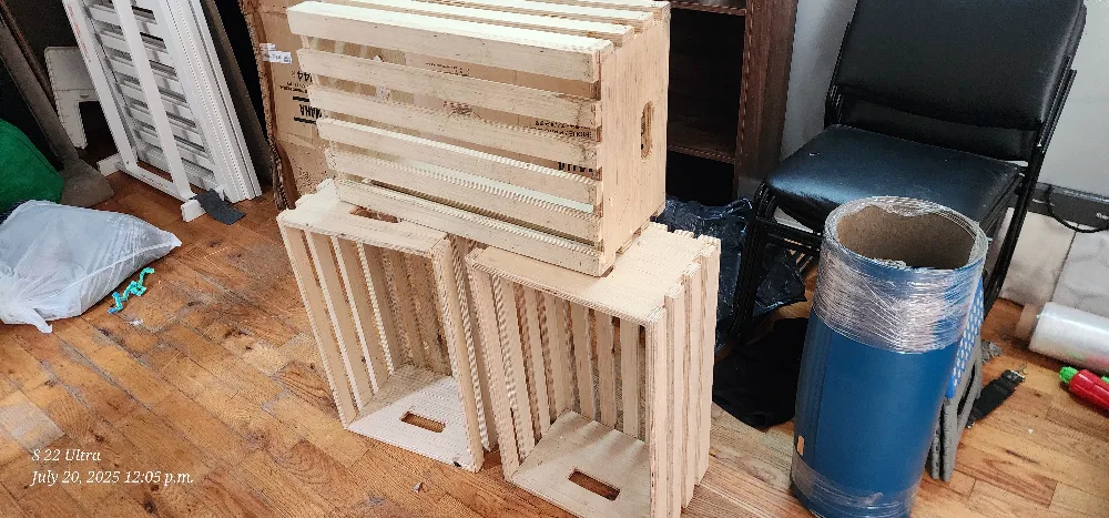 Wooden Storage Crates - Set of 3 thumbnail
