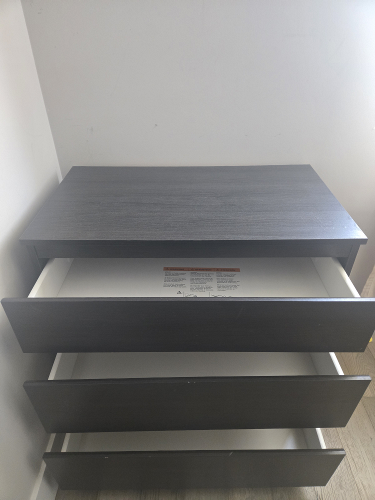 IKEA Malm 3-Drawer Chest - Dark Brown - photo 3