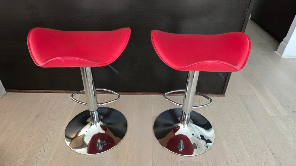 Red Swivel Bar Stools - Set of 2 thumbnail
