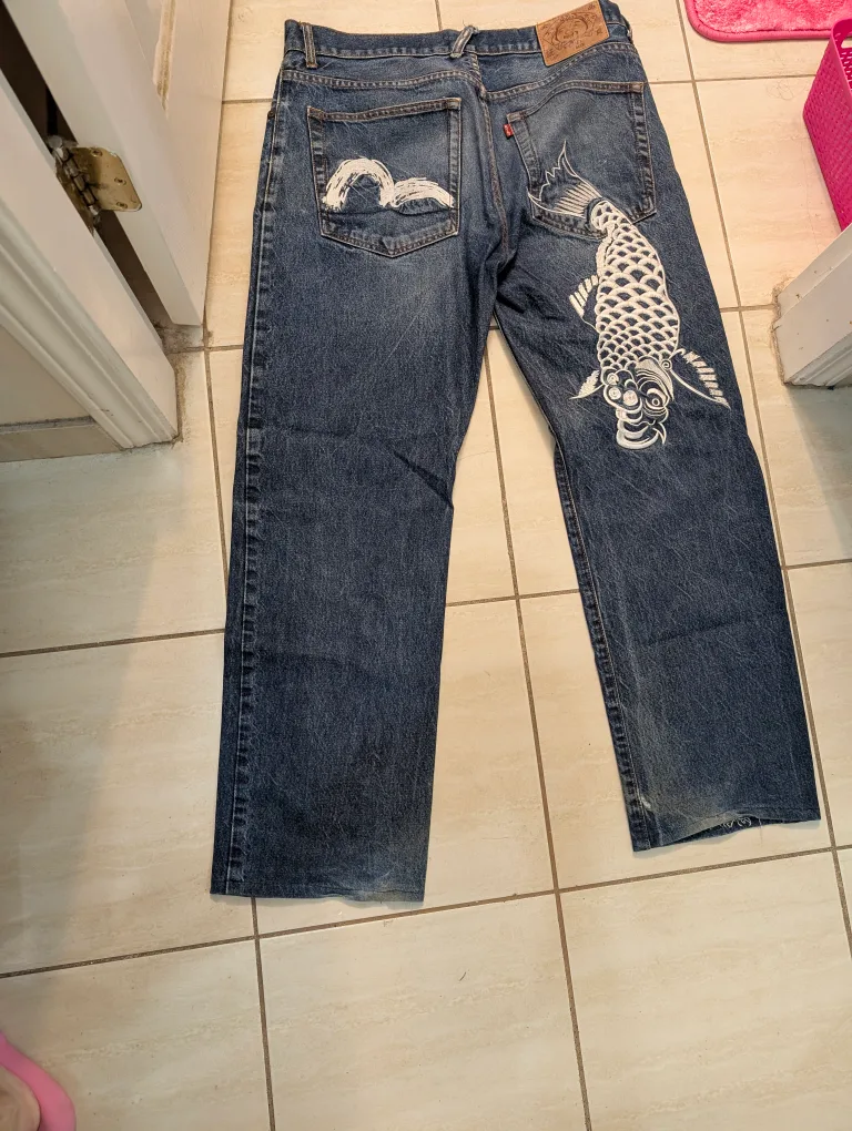 Evisu Jeans with Koi Fish Embroidery thumbnail