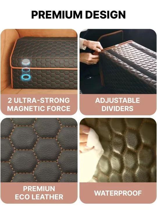 Owleys Foldable Car Trunk Organizer with Lid – Heavy-Duty 21.6" image indicator(8)