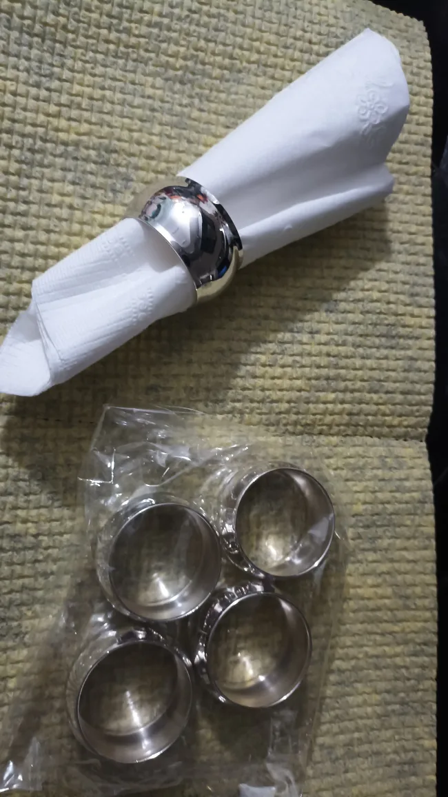 Silver Napkin Rings - Set of 8, New in Package image indicator(3)