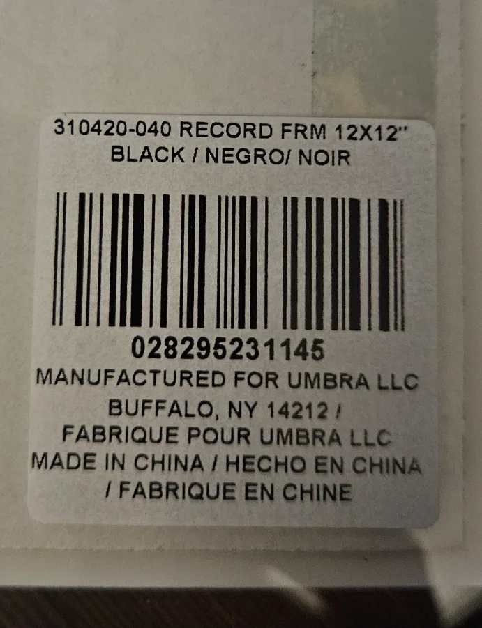 Umbra Record Frame 12x12 Black MINT CONDITION image indicator(3)