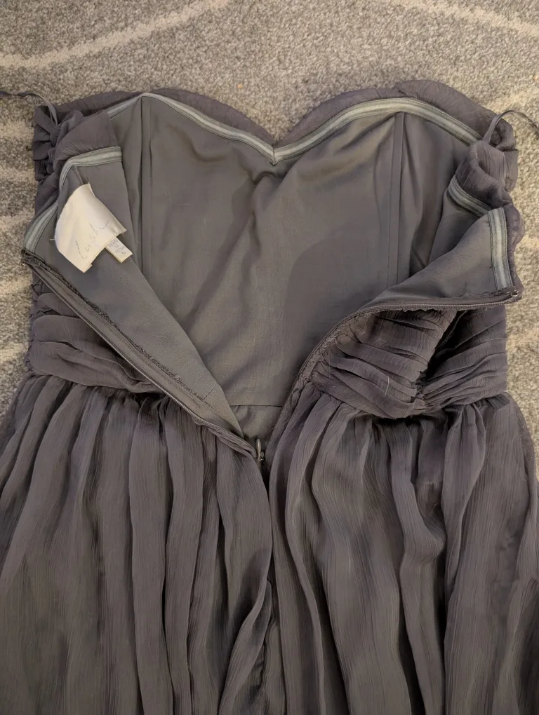 Lulus Gray Strapless Hi-Lo Dress Size L image indicator(3)