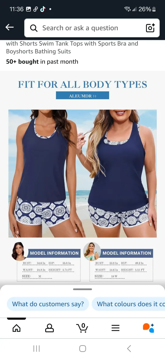 Aleumdr Women's Athletic 3-Piece Swimsuit - Size M thumbnail