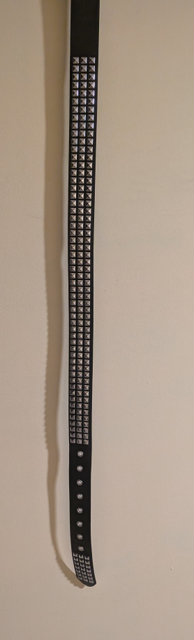 Studded black leather belt