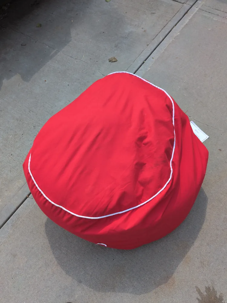 small red bean bag chair thumbnail
