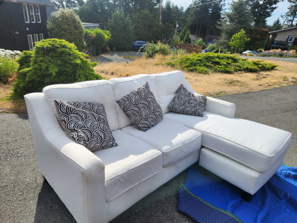 White Sectional Sofa with Chaise Lounge - photo 2