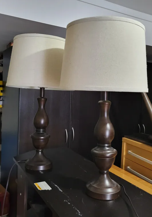 Pair of Table Lamps with Shades thumbnail