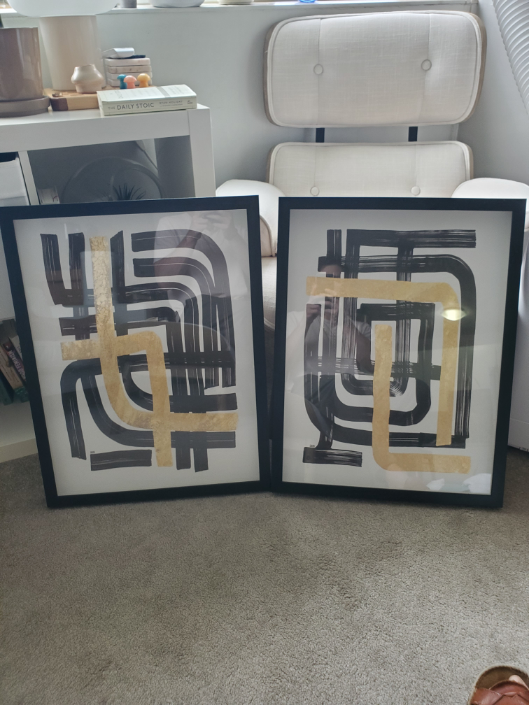 Set of 2 Framed Abstract Art Prints