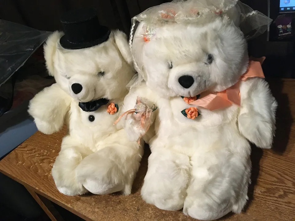 Wedding Teddy Bear Couple Bride and Groom. thumbnail
