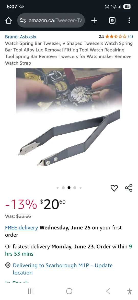 Asixxsix Watch Spring Bar Tweezers thumbnail