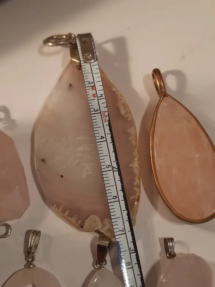 Rose Quartz & Agate Pendants, Various Sizes image indicator(5)