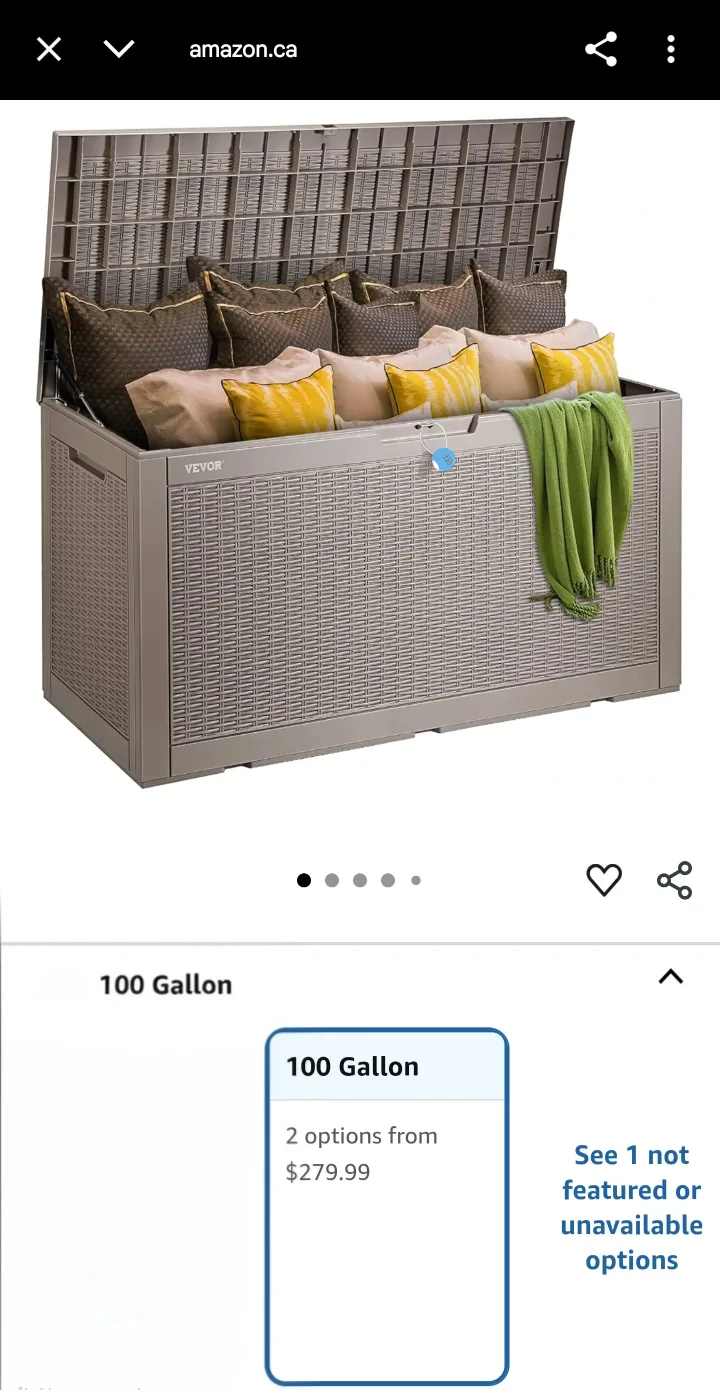 Vevor 100 Gallon Outdoor Storage Box thumbnail