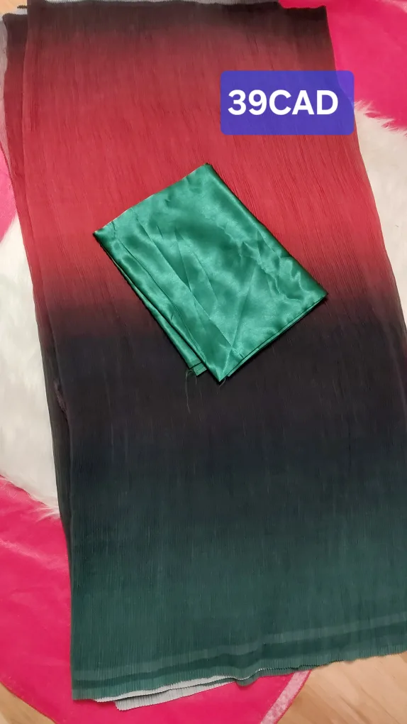 Bollywood style Pleated georgette sarees very beautiful colors 😍 image indicator(8)