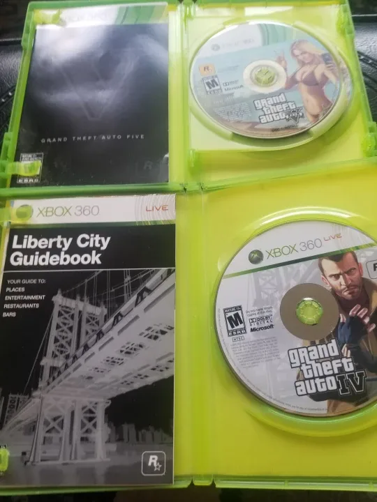 Xbox 360 Grand Theft Auto IV + GTA V Bundle CIB with maps image indicator(2)