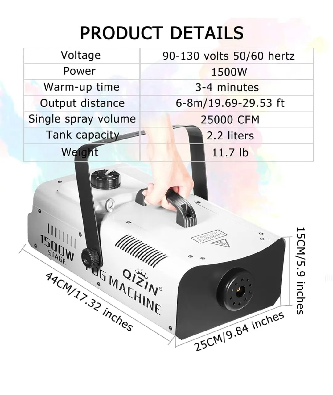 1500W Smoke Fog Machine – Commercial Grade | DJ, Parties image indicator(8)