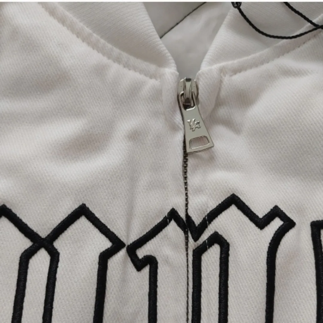YOUNGLA White Bomber Jacket image indicator(10)