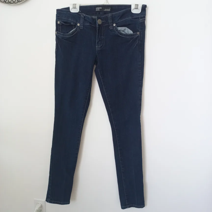 Bongo Women's London  SKINNY FIT Dark Blue Denim Jeans Size 7 US thumbnail