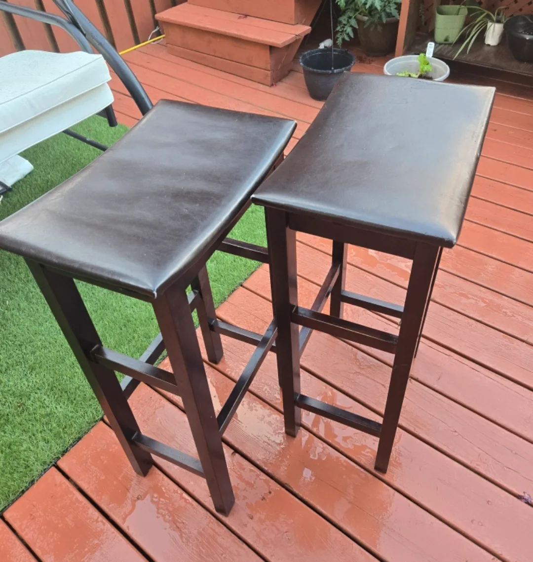 Pair of Dark Brown Bar Stools image indicator(3)