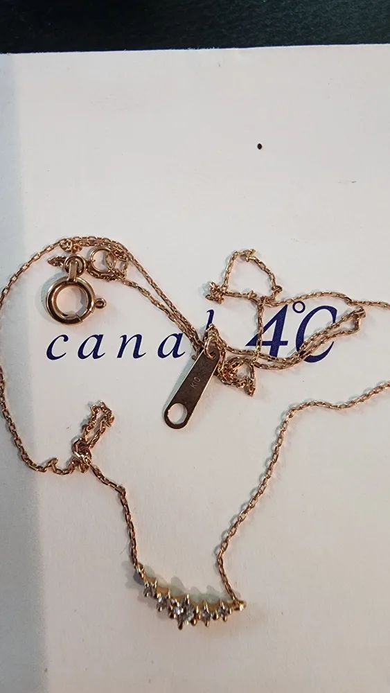 Canal 4℃ K10 Rose Gold Necklace with Diamonds image indicator(3)