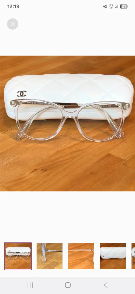 Chanel 3383 Clear Frame Glasses with Case thumbnail