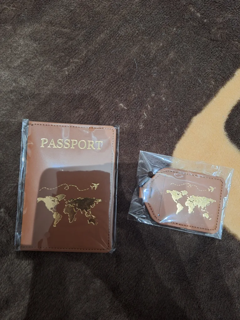 Passport Holder and Luggage Tag Set - Brown thumbnail