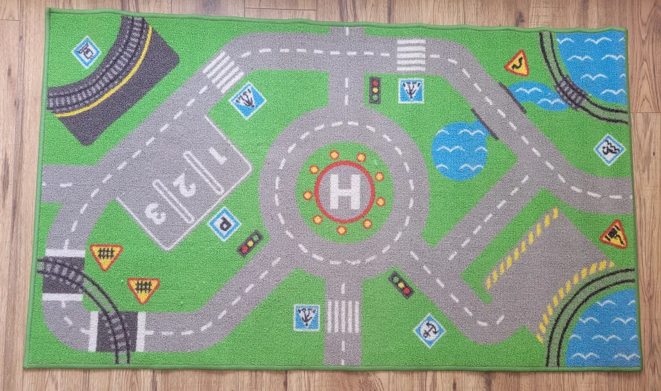 🇨🇦2 Set of Ikea Kids Play Mat Rug with Roads and City Design thumbnail