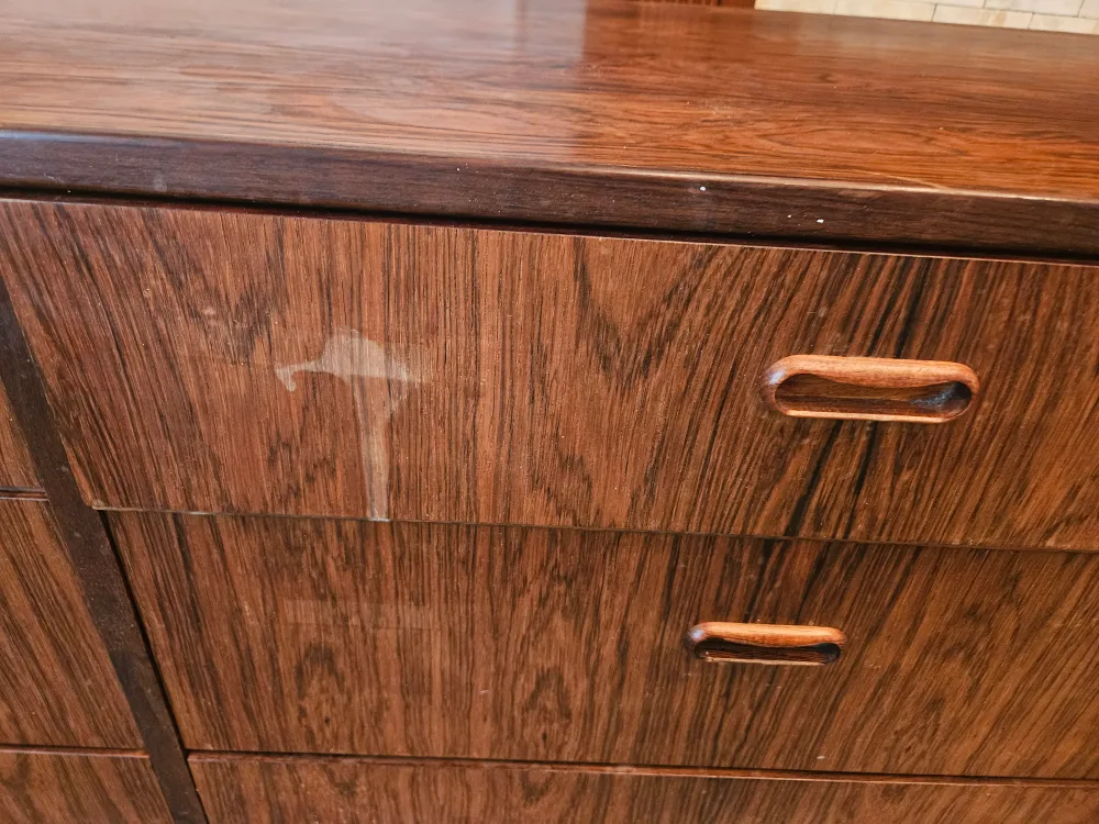 Wooden mcm teak dresser with 9 drawers image indicator(2)