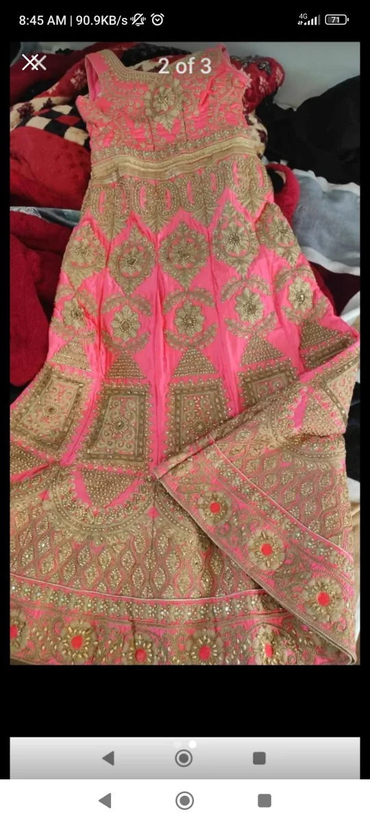 Pink Embroidered gown thumbnail