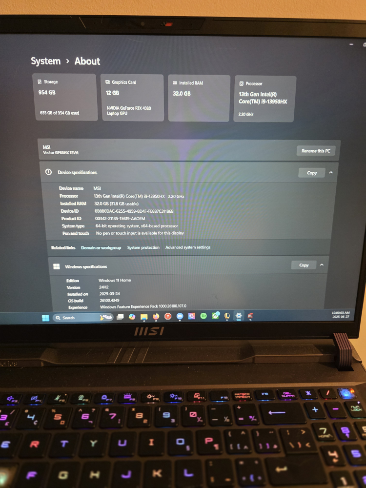 MSI GAMING LAPTOP - i9-13950HX 32 GB RAM RTX 4080 - photo 4