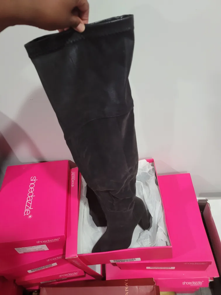 ShoeDazzle Rhona Black Heeled Boots - Size 9 thumbnail
