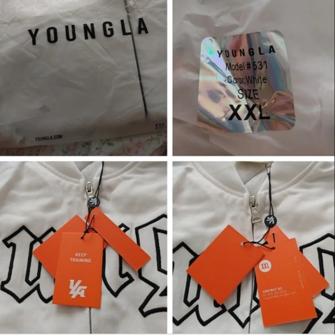YOUNGLA White Bomber Jacket image indicator(6)