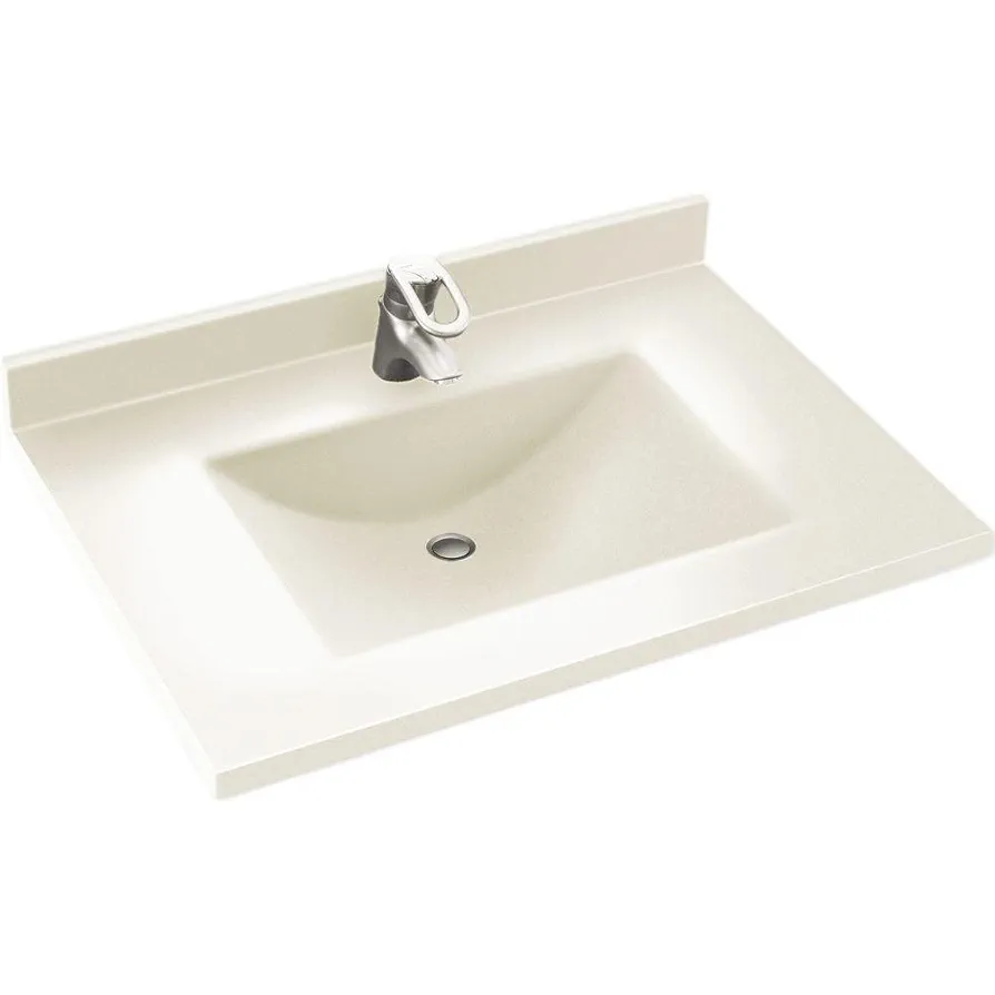 Swanstone Contour Single-Bowl Vanity Top, 37- Bisque