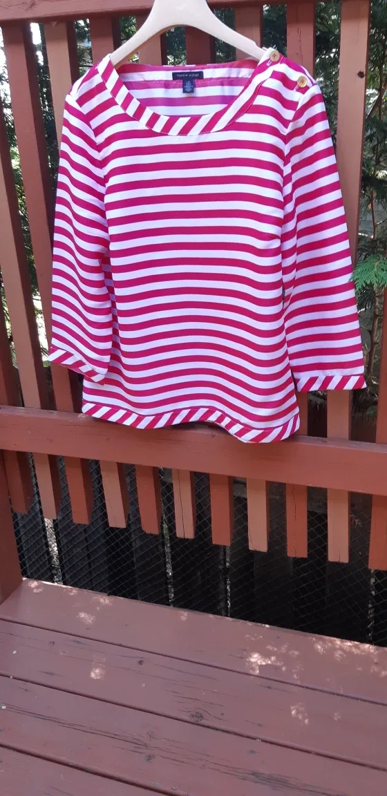 Tommy Hilfiger Red & White Striped Blouse image indicator(3)