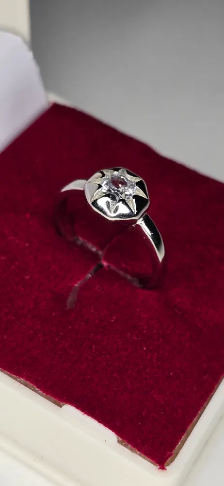 Silver Ring with Gemstone, Size - 7 thumbnail