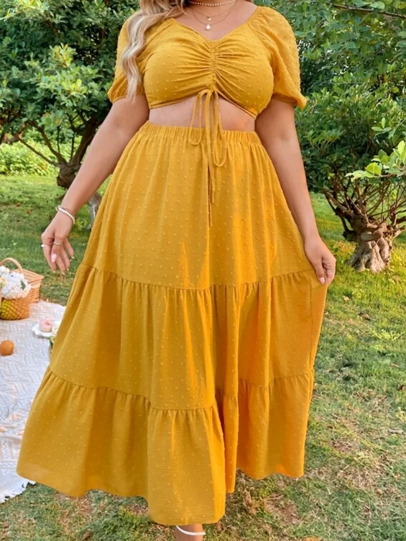 Yellow Two-Piece Skirt Set thumbnail