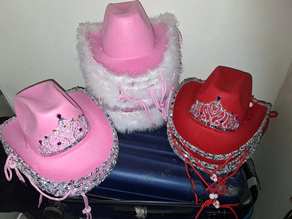 COWGIRL HATS  PINK AN RED PERFEXT STAMPEDE PARTNER thumbnail
