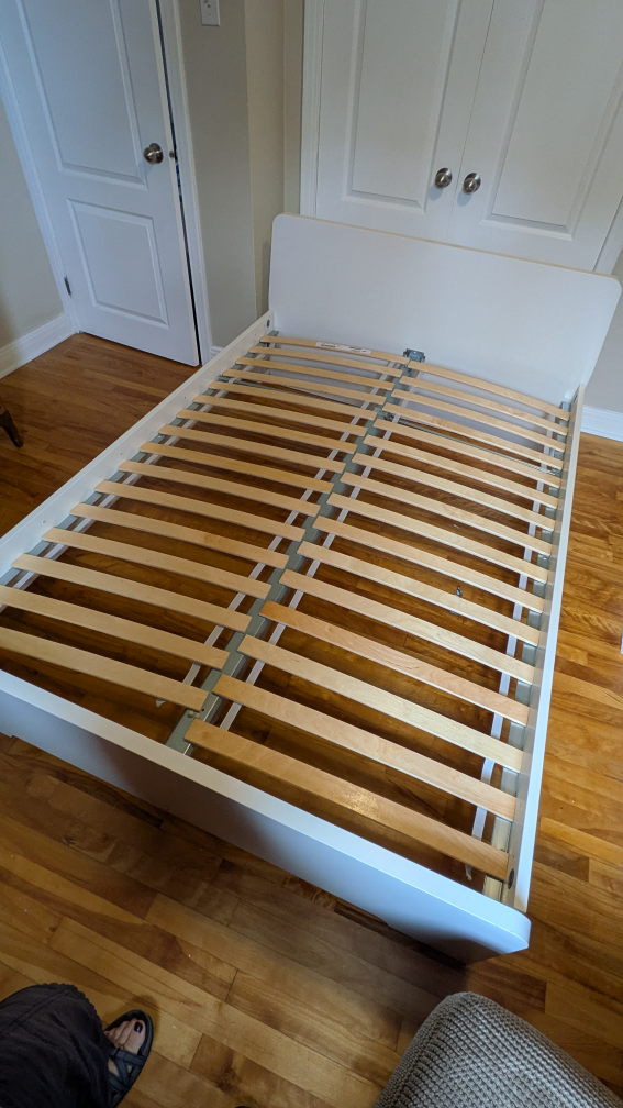 IKEA Full Bed Frame with Slats - White - photo 3