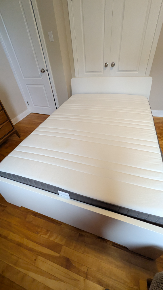IKEA Full Bed Frame with Slats - White - photo 4