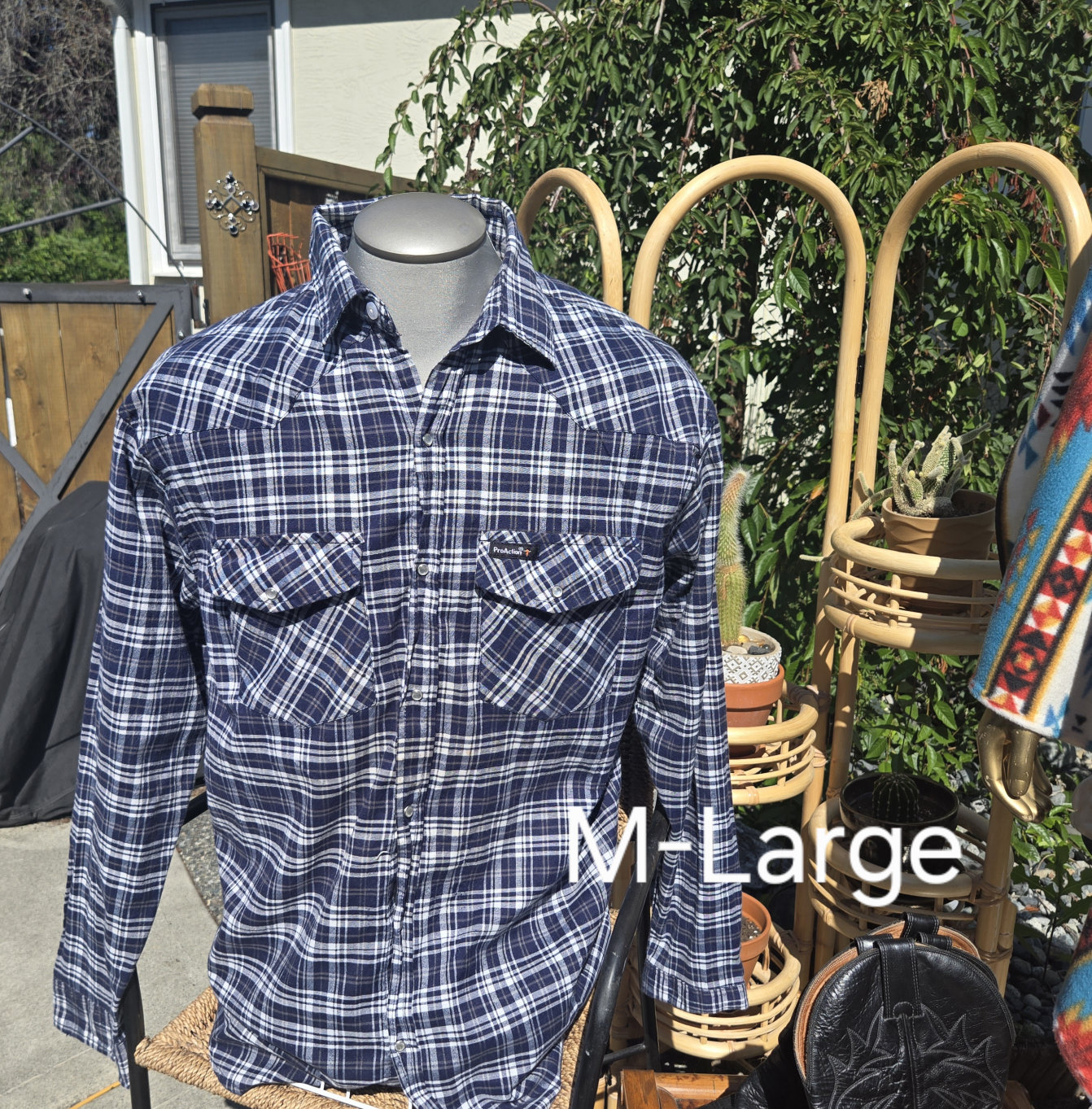 ProAction Plaid Western Shirt Men’s Large