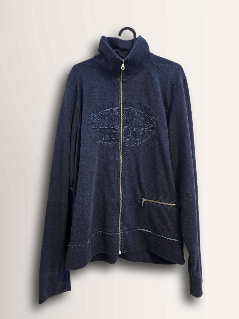 BUFFALO David Bitton - Dark navy blue zipup hoodie. SIZE: L