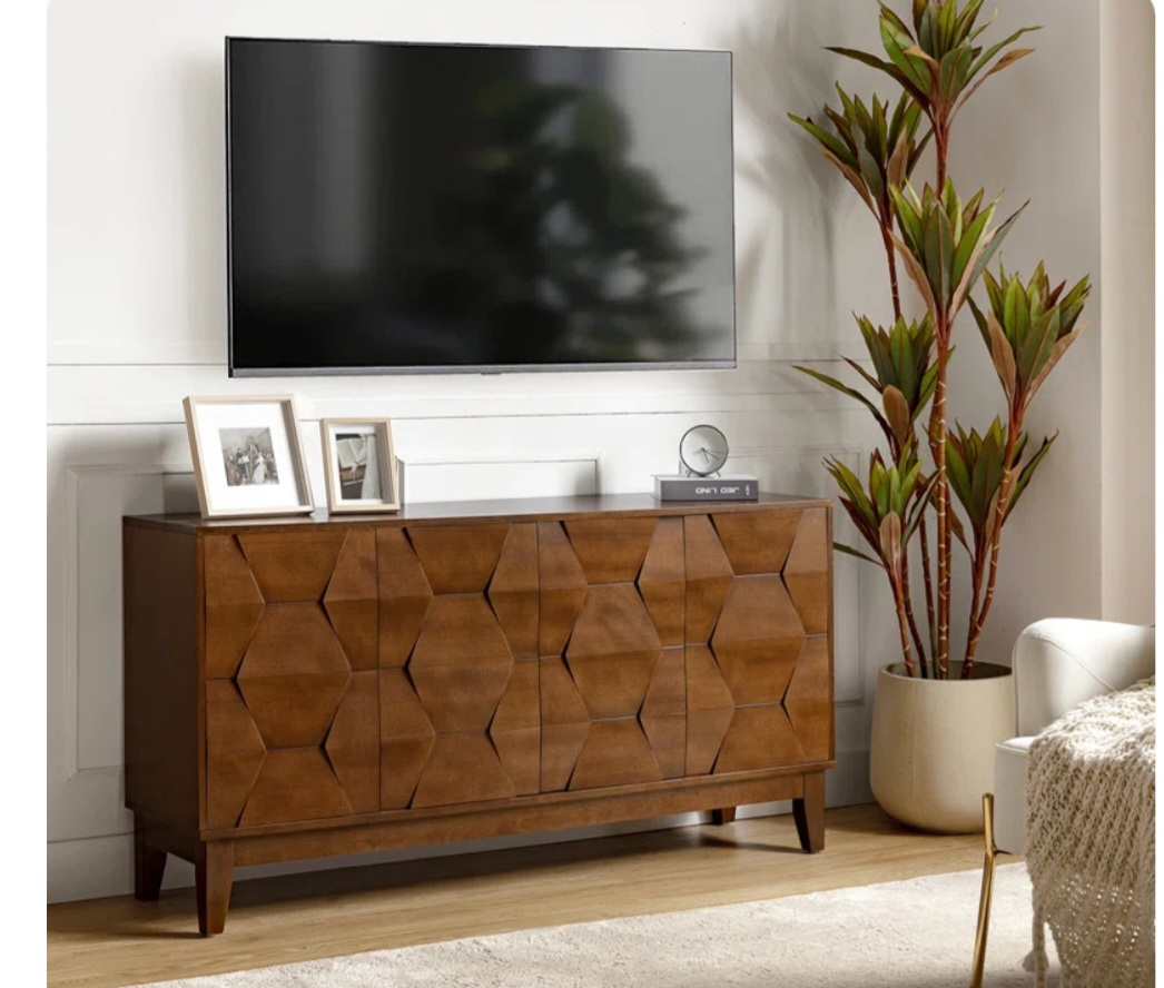 Modern Brown Wood Accent Cabinet - 60 inch - photo 2