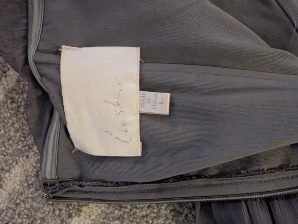 Lulus Gray Strapless Hi-Lo Dress Size L image indicator(4)