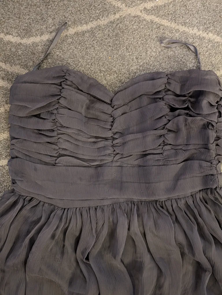 Lulus Gray Strapless Hi-Lo Dress Size L image indicator(5)