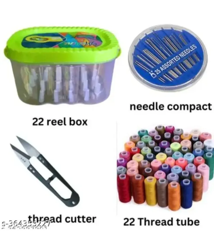 Sewing Kit with Needles, Thread, and Cutter thumbnail