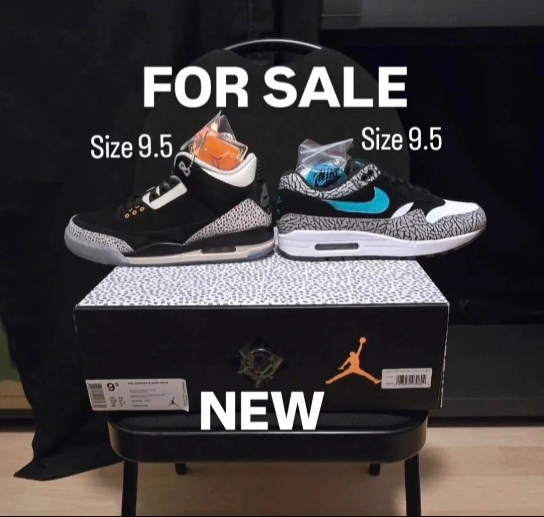 Air Jordan 3 Retro & Nike Air Max 1 Atmos pack size 9.5 thumbnail