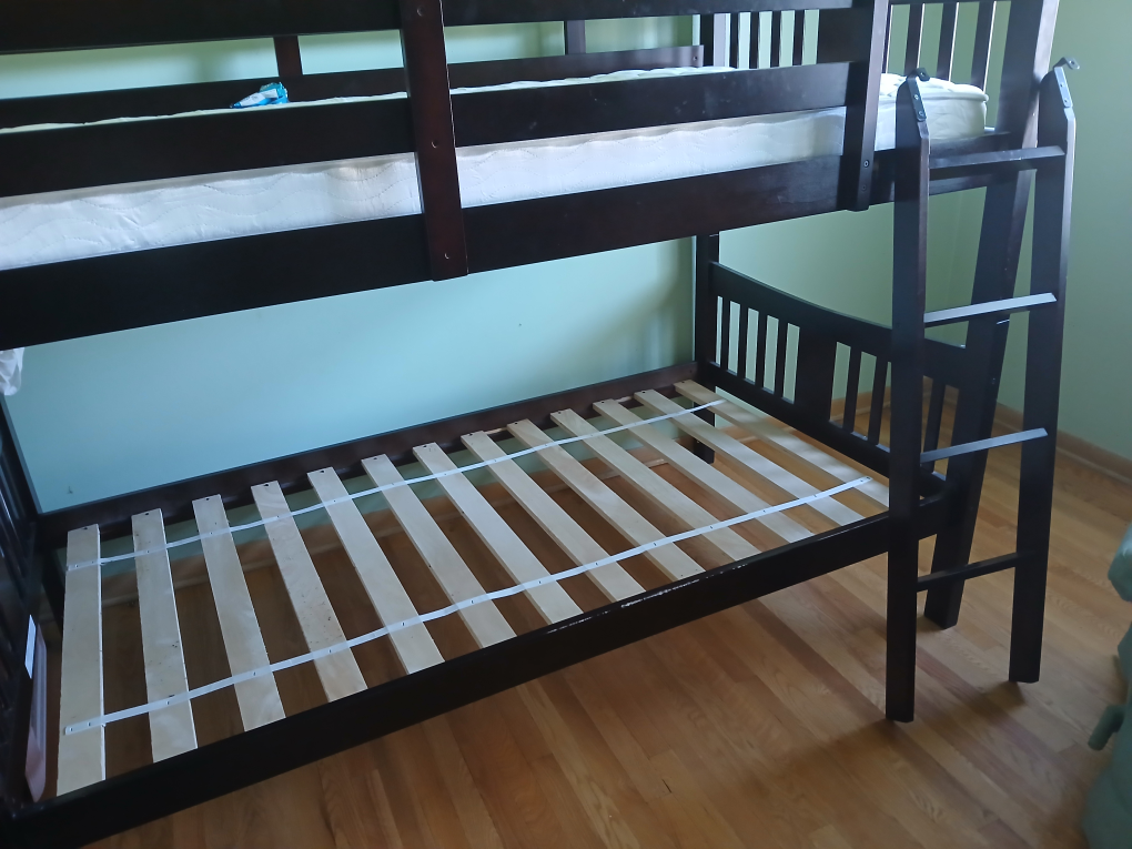 Dark Brown Wood Bunk Bed Frame