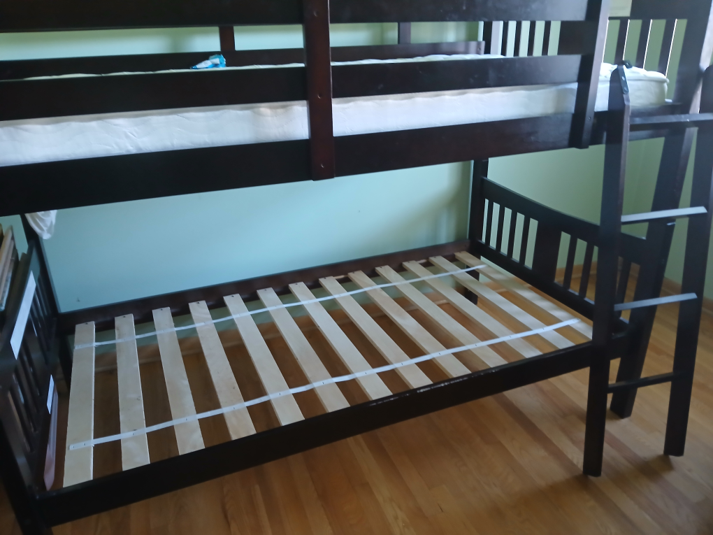 Dark Brown Wood Bunk Bed Frame - photo 2