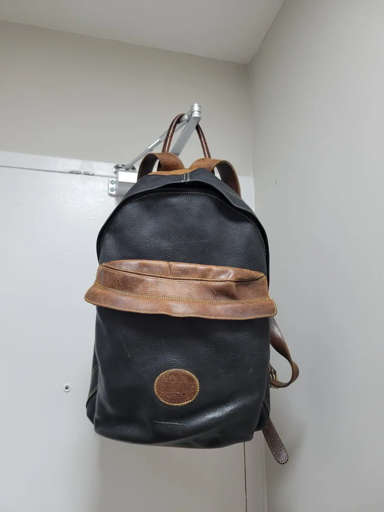 Vintage Roots Leather Backpack - Brown & Black thumbnail